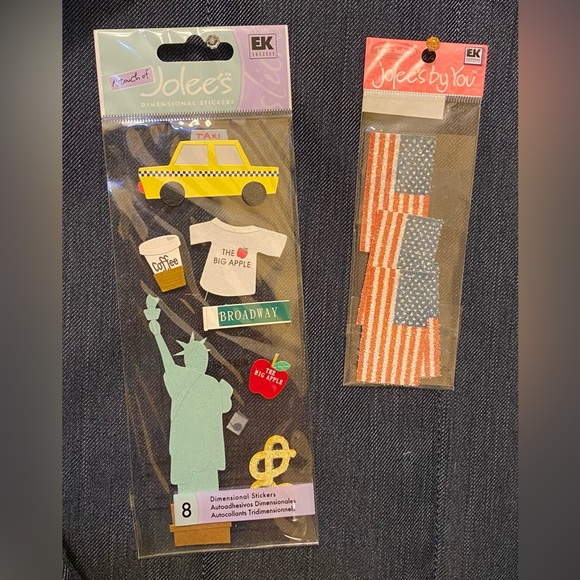 JOLEEs BOUTIQUE 3D Dimensional Stickers; New York & Glitter Flags; NWT. - Picture 5 of 5